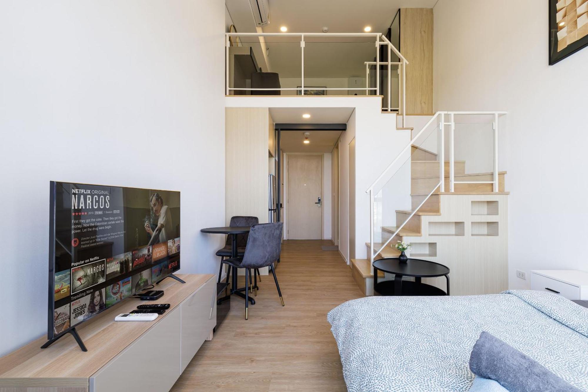 Appartement Loft Pool Superior Near Jodd Night Market 500mbps Wi-fi Twin *